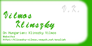 vilmos klinszky business card